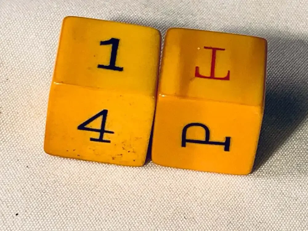 Bakelite vintage Put and Take dice Cubes